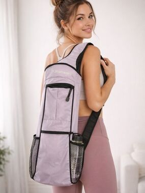 Lavender Yoga Mat Bag – Lightweight, Organized & Studio-Ready